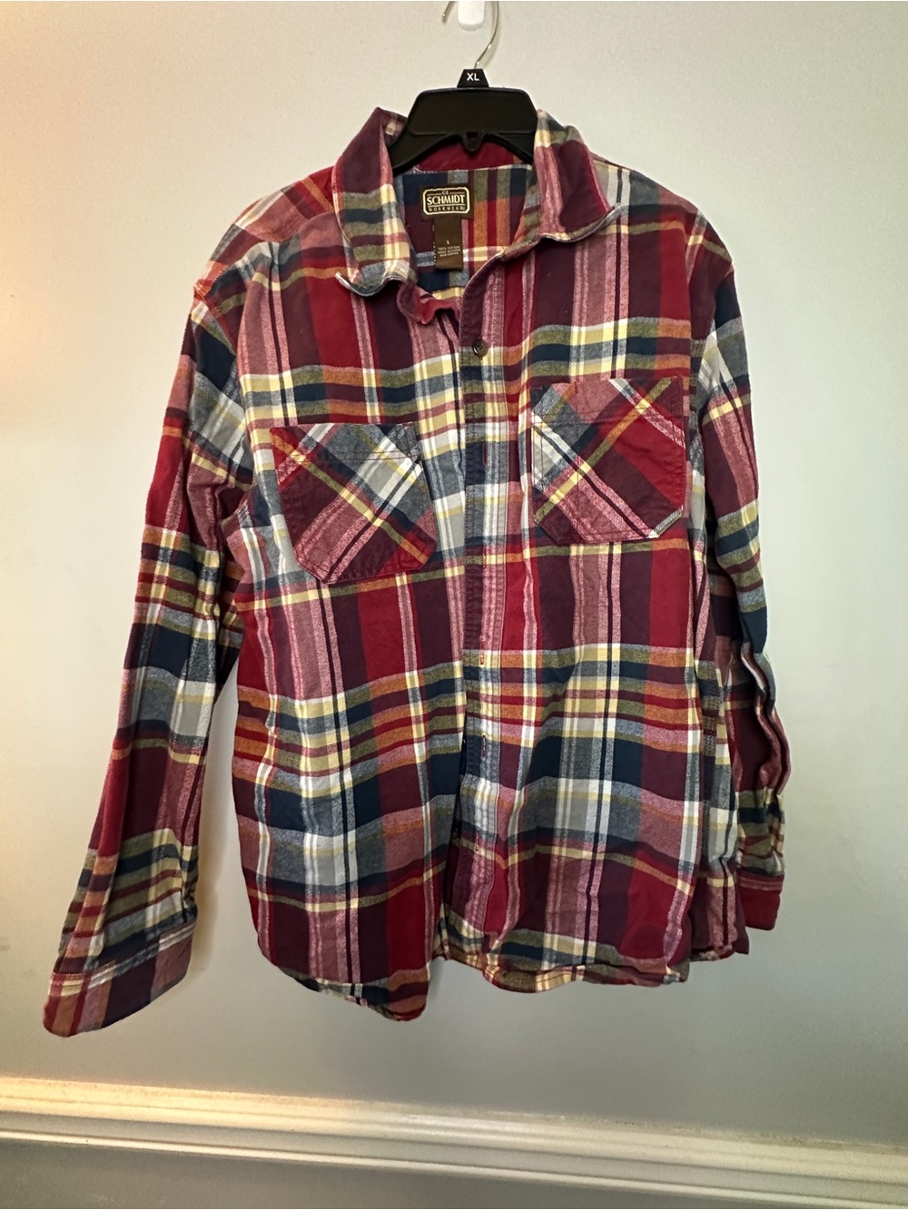 C.E. Schmidt Maroon Plaid Cotton Workshirt